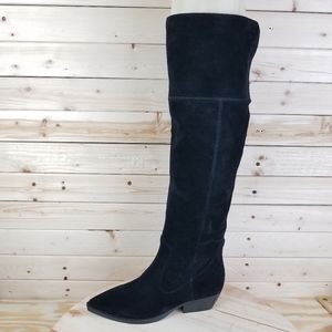 NWOT Marc Fisher Suede Ocea Black Over the Knee Boots